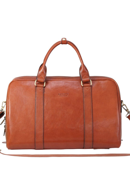 Vintage Genuine Leather Tan Holdall Duffle Gym Travel Bag - Atlas