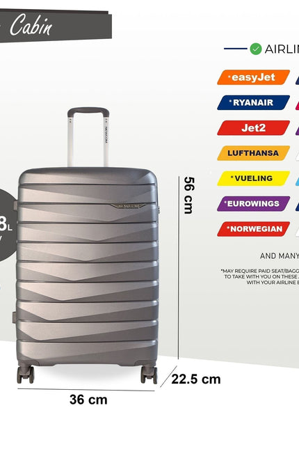 Forster Cabin Hard Shell TSA Suitcase in Smoke Grey