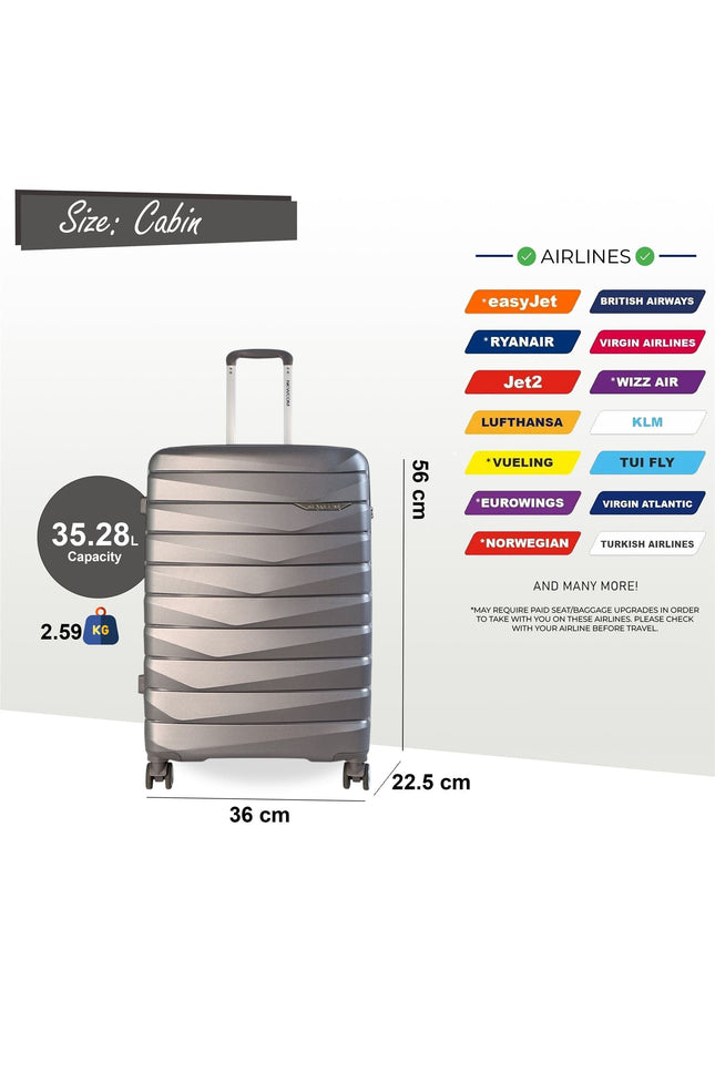 Forster Cabin Hard Shell TSA Suitcase in Smoke Grey