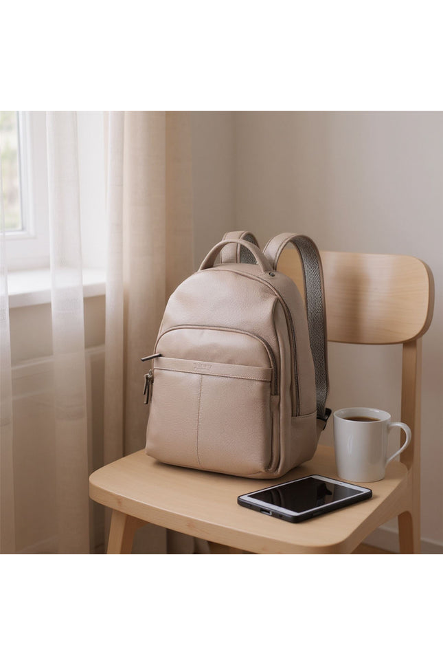 Genuine Leather Grey Vintage Rucksack Laptop Bag Travel Backpack - Capri