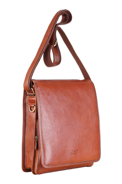 Leather Vintage Tan Messenger Shoulder Crossbody Travel Business Bag - Ranger