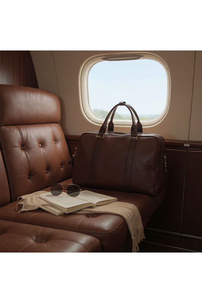 Vintage Genuine Leather Brown Holdall Duffle Gym Travel Bag - Atlas