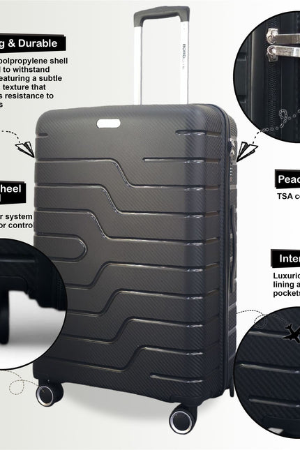 Kariya Medium Hard Shell Suitcase in Black