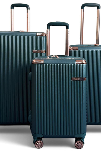 Cowra Set of 3 Hard Shell Suitcase in Dark Green