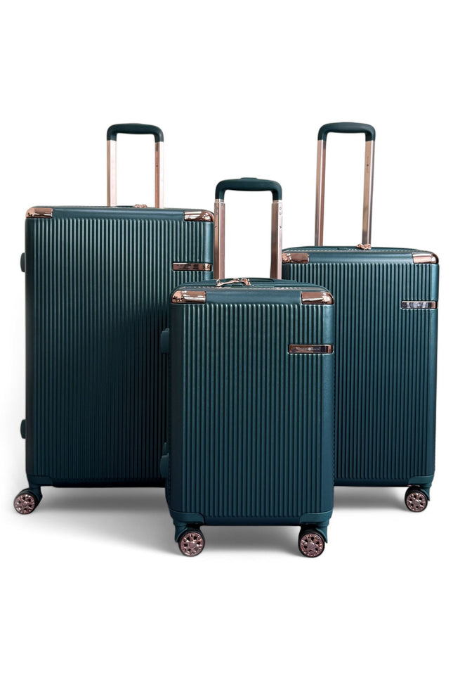 Cowra Set of 3 Hard Shell Suitcase in Dark Green