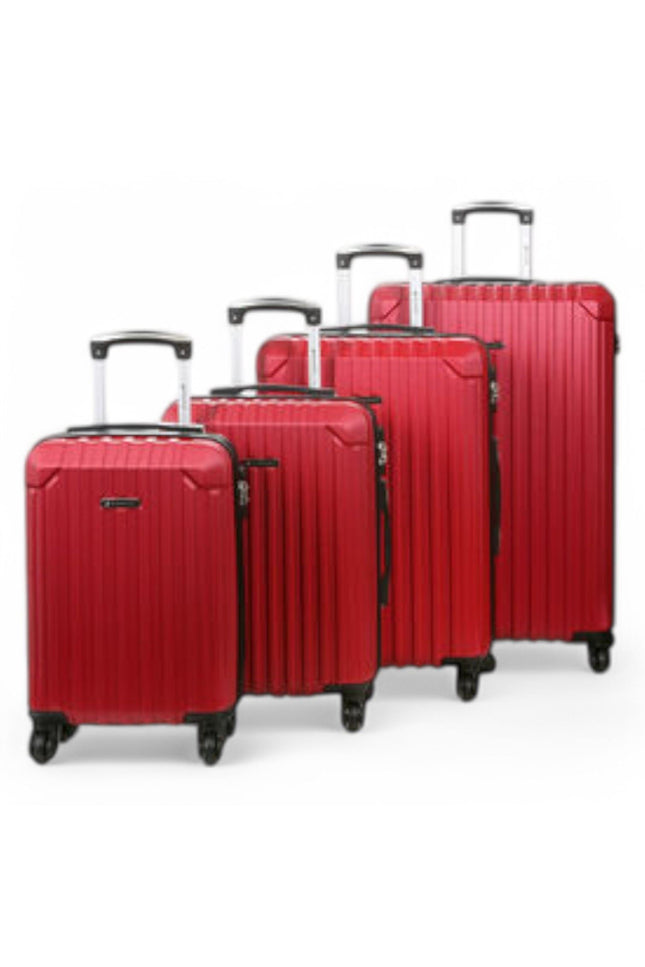 Corowa Set of 4 Hard Shell Suitcase in Red