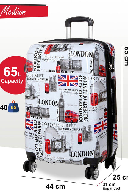 Cooma Medium Hard Shell Suitcase London in Black Flower