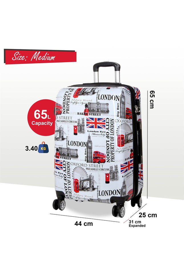 Cooma Medium Hard Shell Suitcase London in Black Flower