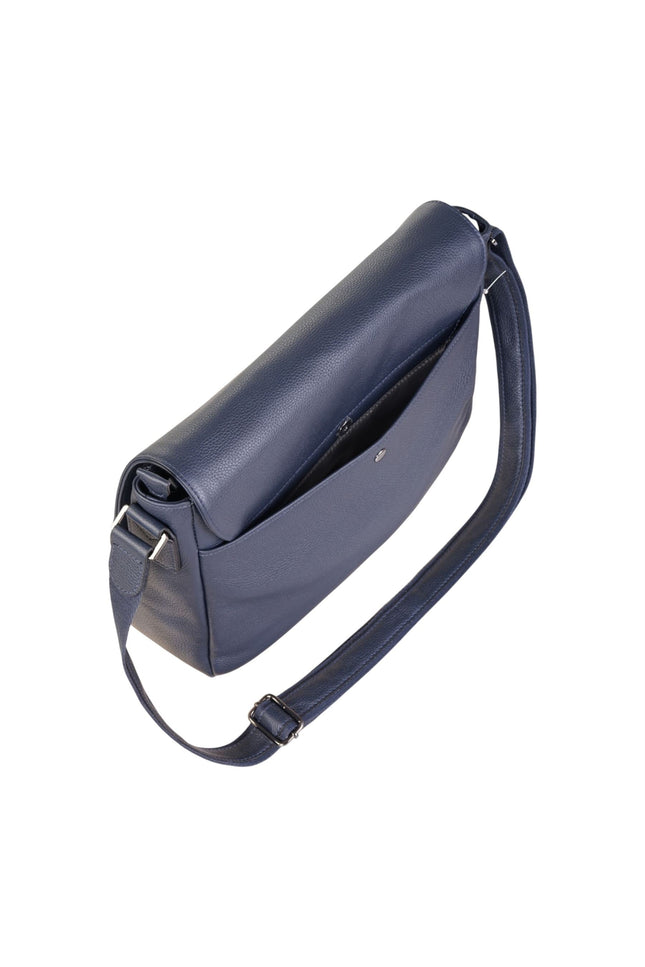 Genuine Leather Navy Laptop Bag Travel Work Messenger Satchel - Camden