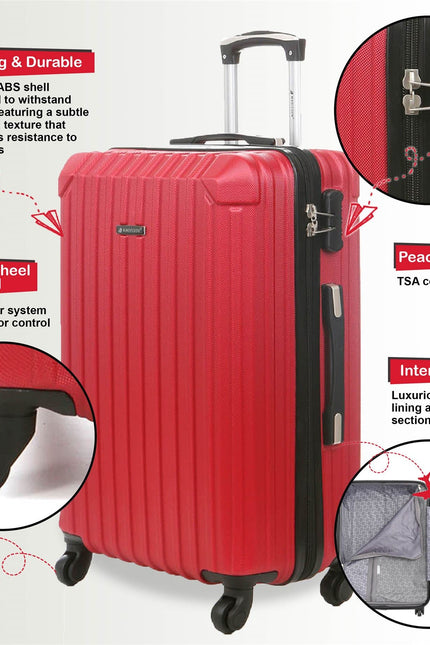 Corowa Cabin Hard Shell Suitcase in Red