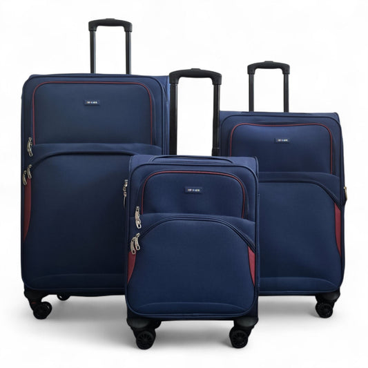 Gosford Set of 3 Soft Shell Suitcase in Navy Blue