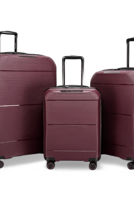Abiko Set of 3 Hard Shell Suitcase in Burgundy