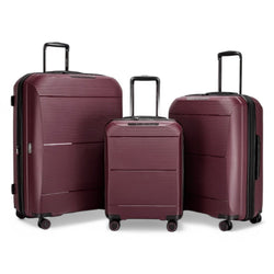 Abiko Set of 3 Hard Shell Suitcase in Burgundy