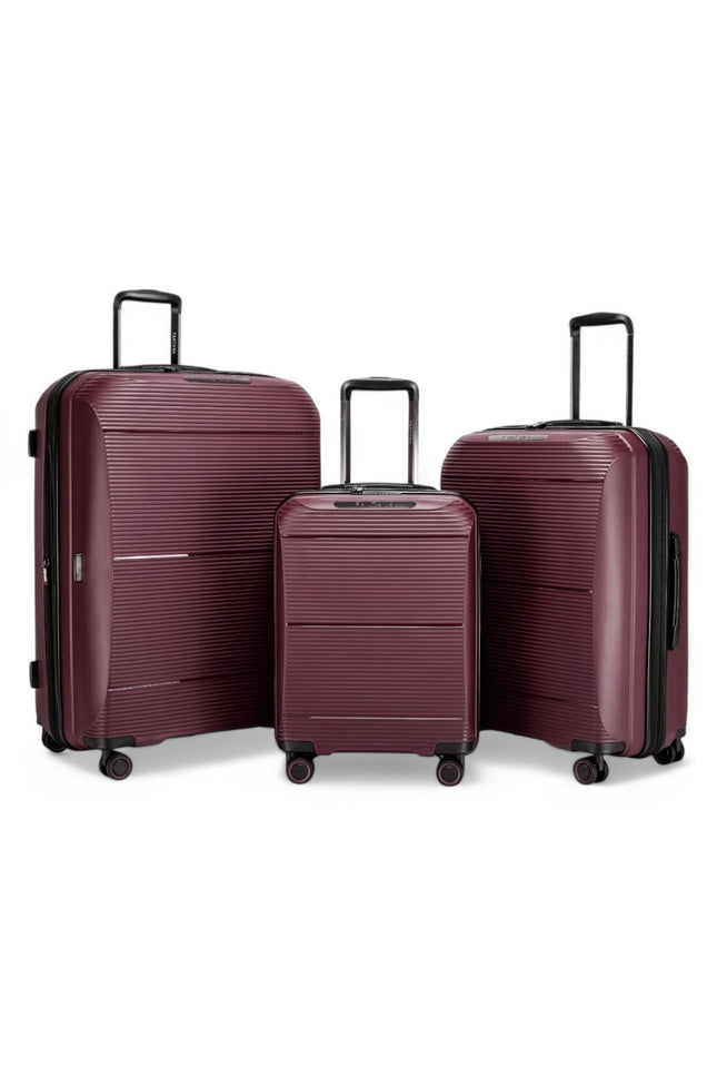 Abiko Set of 3 Hard Shell Suitcase in Burgundy