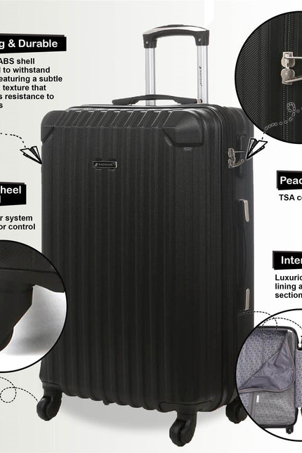 Corowa Large Hard Shell Suitcase in Black