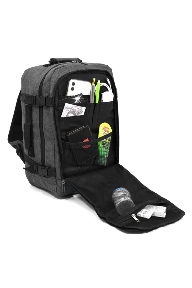 Rucksack Backpack 40x20 x25 cm Underseat Travel Cabin Bag for Easy Jet, Ryanair Black