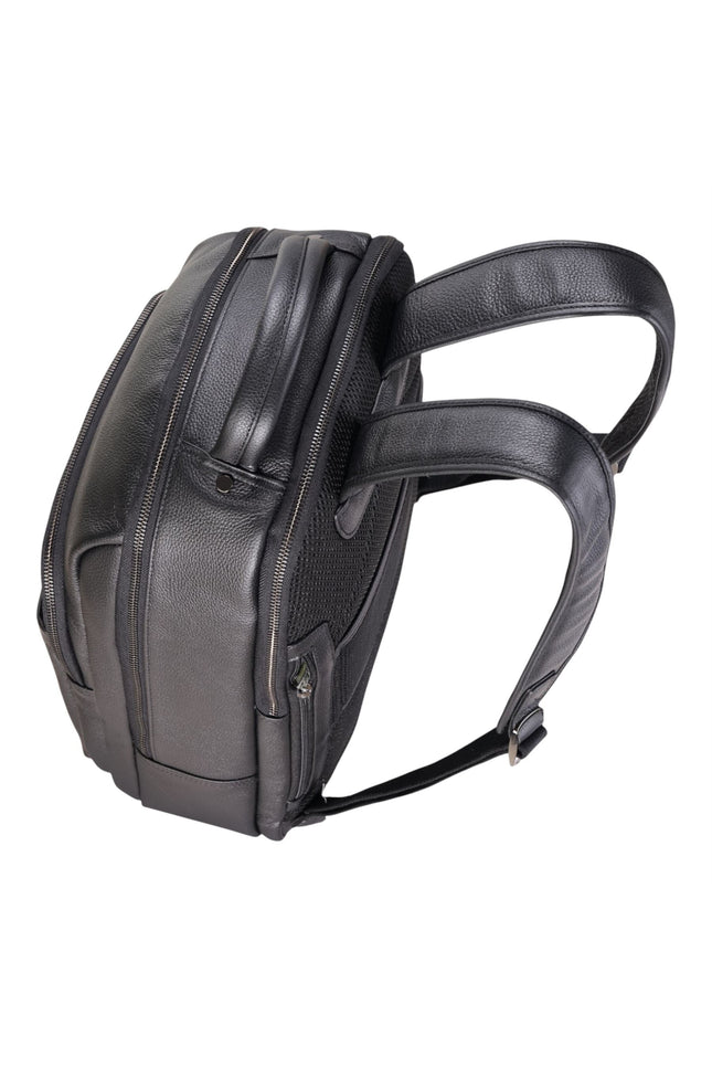 Genuine Leather Black Vintage Rucksack Laptop Bag Travel Backpack - Capri