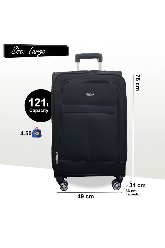 Forbes Large Soft Shell Suitcase in Black