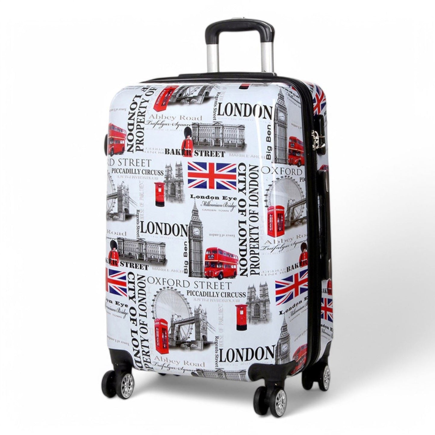 Cooma Medium Hard Shell Suitcase London in Black Flower