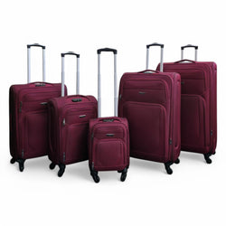 Nagoya Set of 5 Soft Shell Suitcase in Wine