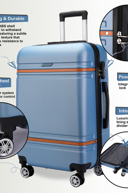 Calgary Large Hard Shell Suitcase in Blue