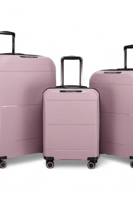 Abiko Set of 3 Hard Shell Suitcase in Pink