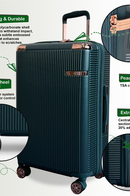 Cowra Medium Hard Shell Suitcase in Dark Green