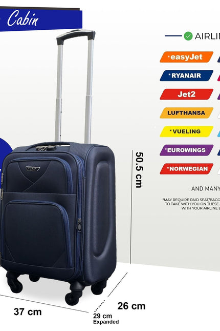 Nagoya Cabin Soft Shell Suitcase in Navy