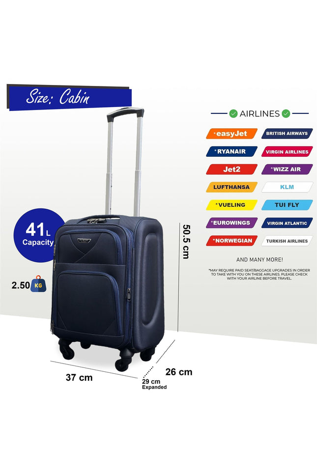 Nagoya Cabin Soft Shell Suitcase in Navy