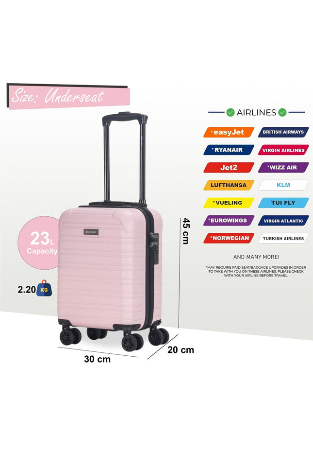 Koga Underseat Hard Shell Suitcase in Pink