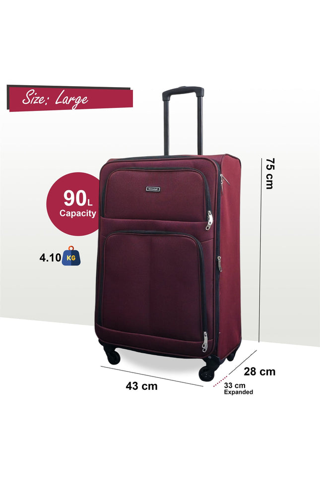 Tahara Large Soft Shell Suitcase in Wine