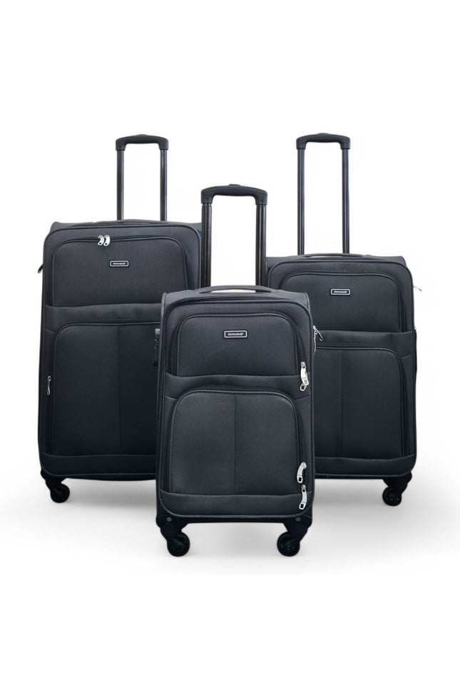 Tahara Set of 3 Soft Shell Suitcase in Grey