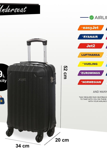 Corowa Underseat Hard Shell Suitcase in Black