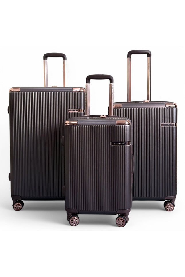 Cowra Set of 3 Hard Shell Suitcase in Marron