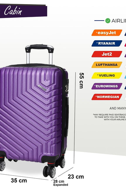Bega Cabin Hard Shell Suitcase in Purple