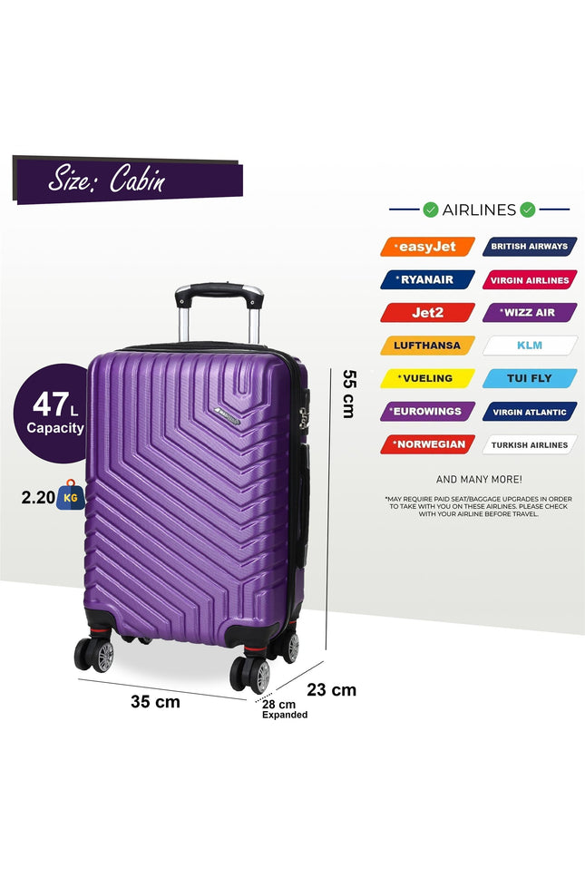 Bega Cabin Hard Shell Suitcase in Purple