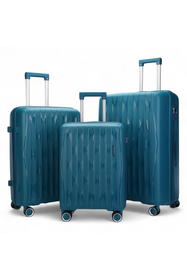 Burnaby Set of 3 Hard Shell Suitcase in Teal Blue
