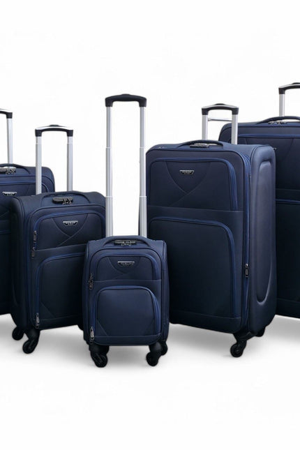 Nagoya Set of 5 Soft Shell Suitcase in Navy