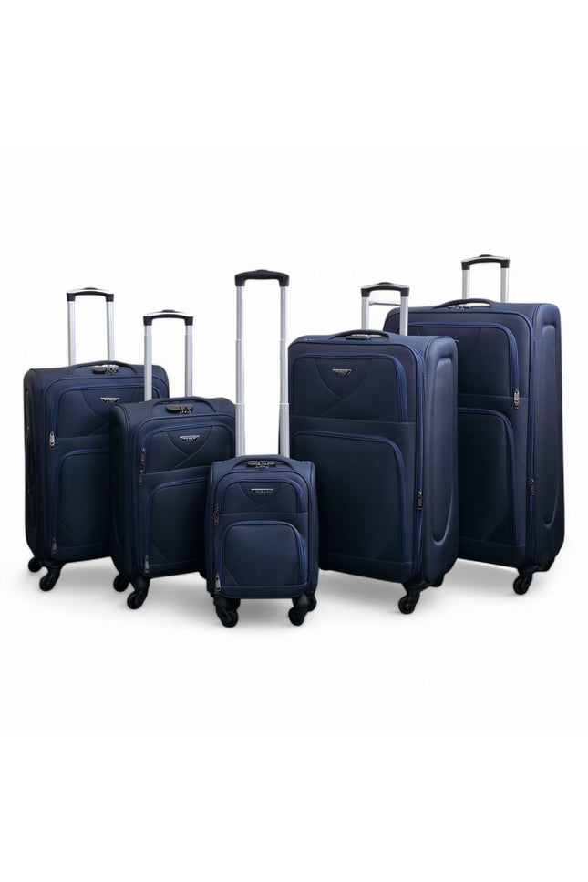 Nagoya Set of 5 Soft Shell Suitcase in Navy
