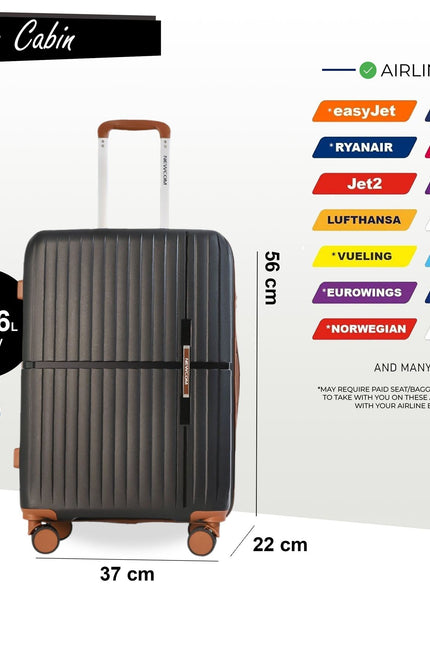 Corowa Cabin Hard Shell Suitcase in Black