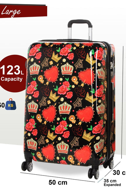 Ballina Large Hard Shell Suitcase in Black Queen Rosses