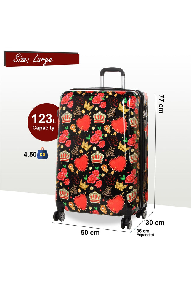 Ballina Large Hard Shell Suitcase in Black Queen Rosses