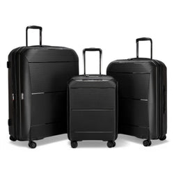 Abiko Set of 3 Hard Shell Suitcase in Black