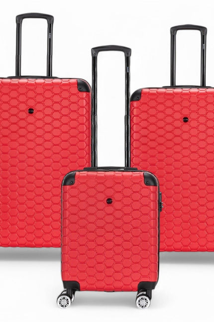 Noda Set of 3 Hard Shell Suitcase in Red