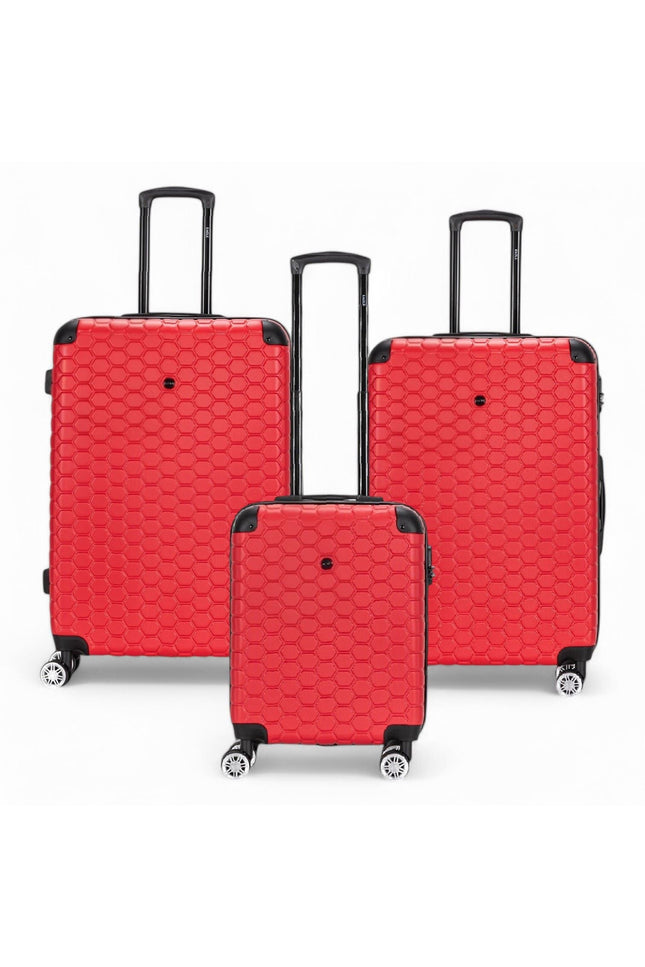 Noda Set of 3 Hard Shell Suitcase in Red