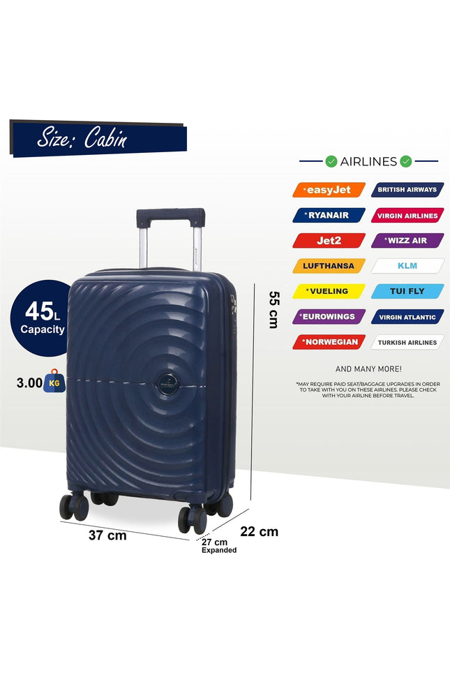 Balranald Cabin Hard Shell Suitcase in Dark Blue