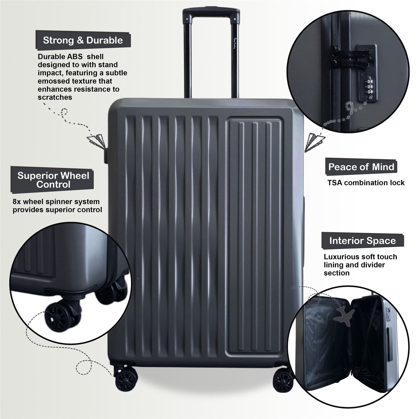Croydon Large Hard Shell Suitcase in Grey