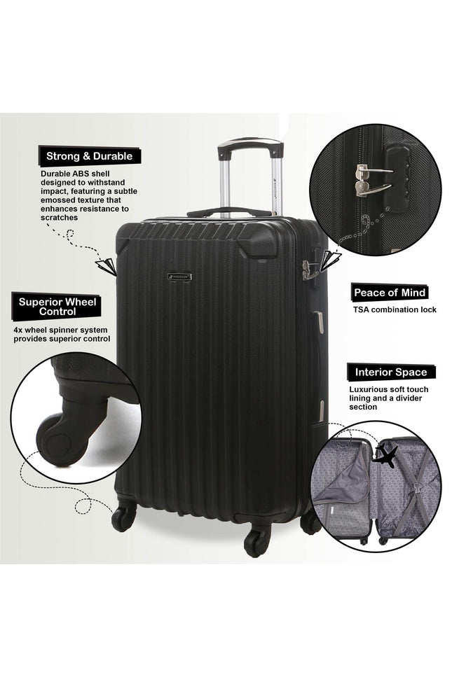 Corowa Underseat Hard Shell Suitcase in Black
