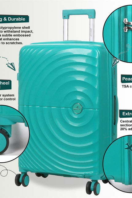 Balranald Set of 3 Hard Shell Suitcase in Aqua Blue