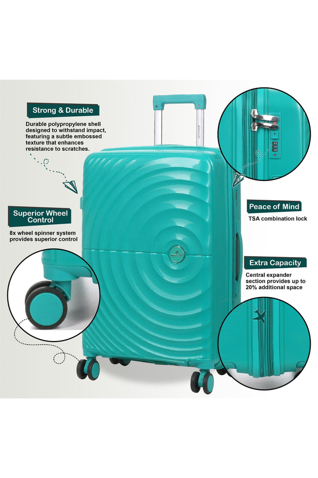 Balranald Set of 3 Hard Shell Suitcase in Aqua Blue